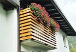 Protezione esterna verticale per balcone in legno massello douglass